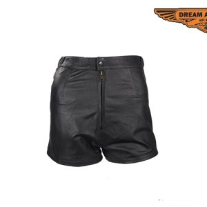 Womens Leather Shorts With Zipper On Back