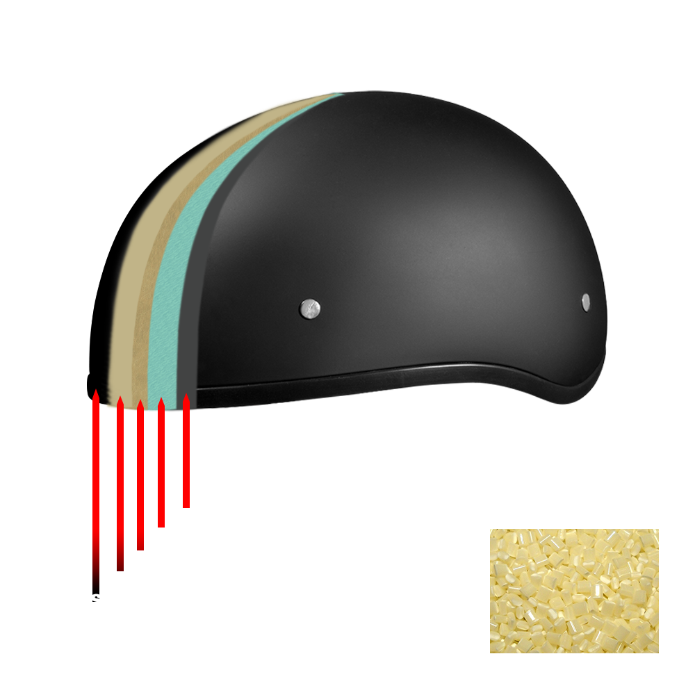 DOT Approved Daytona Motorcycle Half Face Helmet - Skull Cap Graphics for Men & Women, Scooters, ATVs, UTVs & Choppers - W/ Pistons Skull - Image 11