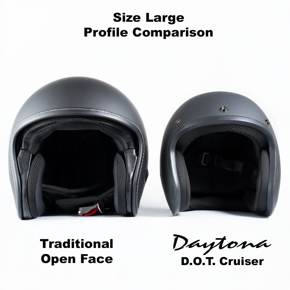 DOT Approved Daytona Cruiser Open Face Motorcycle Helmet - Men, Women & Youth - With Visor & Graphics - W/ Captain America - Image 10