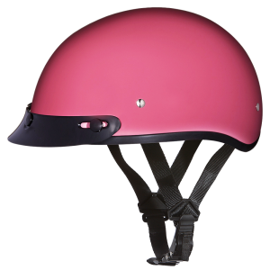 DOT Approved Daytona Skull Cap Half Shell Motorcycle Helmet - Beanie Style for Motorcycles, Cruisers, Scooters, and Mopeds - Hi-Gloss Pink