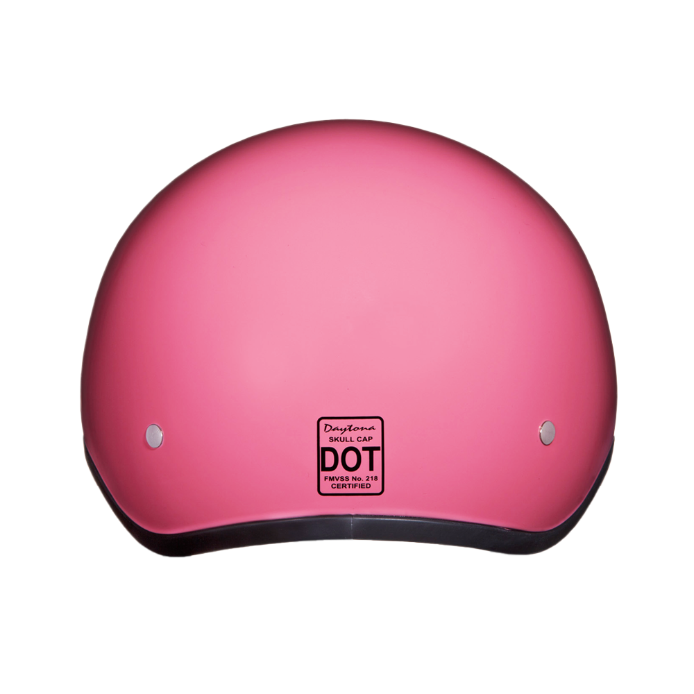 DOT Approved Daytona Skull Cap Half Shell Motorcycle Helmet - Beanie Style for Motorcycles, Cruisers, Scooters, and Mopeds - Hi-Gloss Pink - Image 3