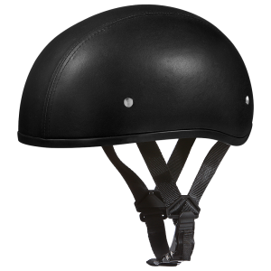 D.O.T. Daytona Skull Cap W/O Visor- Leather Covered