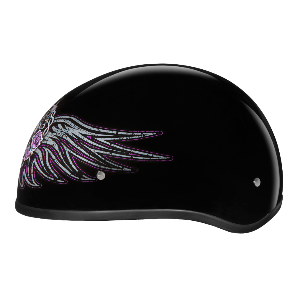 DOT Approved Daytona Motorcycle Half Face Helmet - Skull Cap Graphics for Men & Women, Scooters, ATVs, UTVs & Choppers - W/ Barbed Wire Heart - Image 3