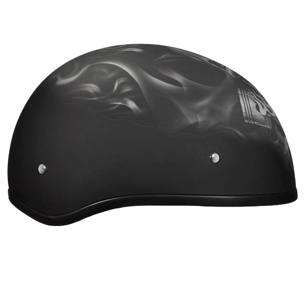 DOT Approved Daytona Motorcycle Half Face Helmet - Skull Cap Graphics for Men & Women, Scooters, ATVs, UTVs & Choppers - W/ Pistons Skull - Image 5