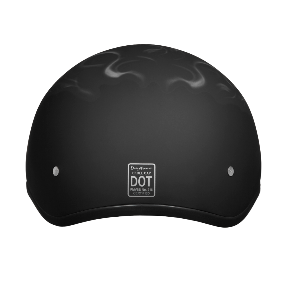DOT Approved Daytona Motorcycle Half Face Helmet - Skull Cap Graphics for Men & Women, Scooters, ATVs, UTVs & Choppers - W/ Pistons Skull - Image 4