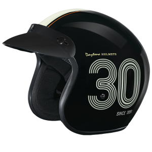 DOT Approved Daytona Cruiser Open Face Motorcycle Helmet - Men, Women & Youth - With Visor & Graphics - W/ Daytona 30th