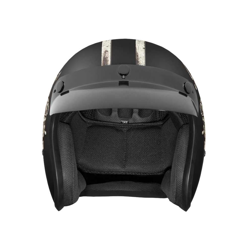DOT Approved Daytona Cruiser Open Face Motorcycle Helmet - Men, Women & Youth - With Visor & Graphics - W/ Flying Ace's - Image 2