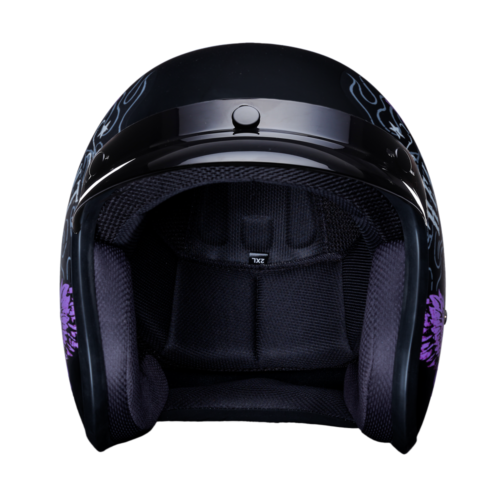 DOT Approved Daytona Cruiser Open Face Motorcycle Helmet - Men, Women & Youth - With Visor & Graphics - W/ Heaven Sent - Image 2