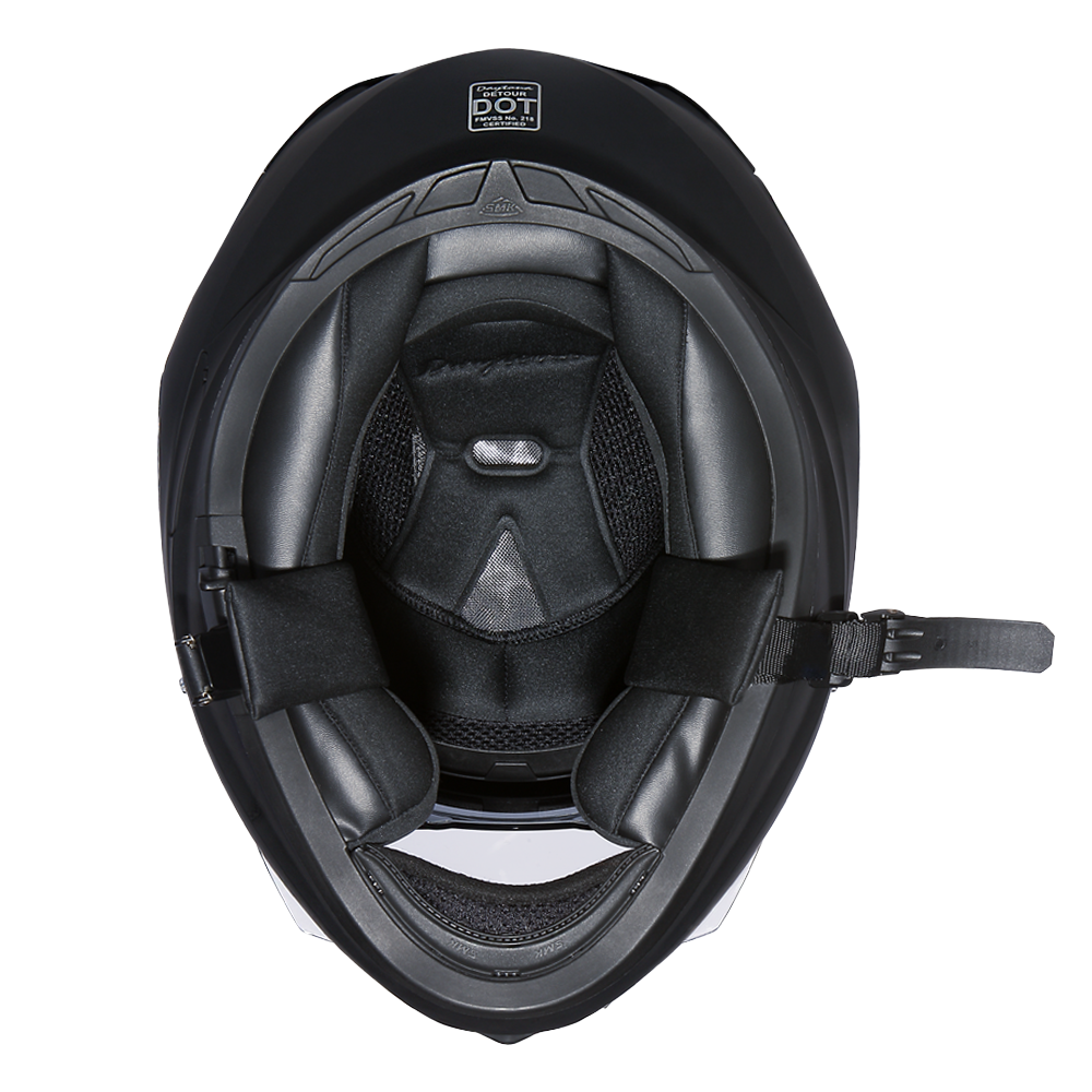 Daytona Detour Full Face Motorcycle Helmet - DOT Certified, Dual Visor, Street Bike Helmet, Men/Women/Youth - Hi-Gloss Black - Image 6
