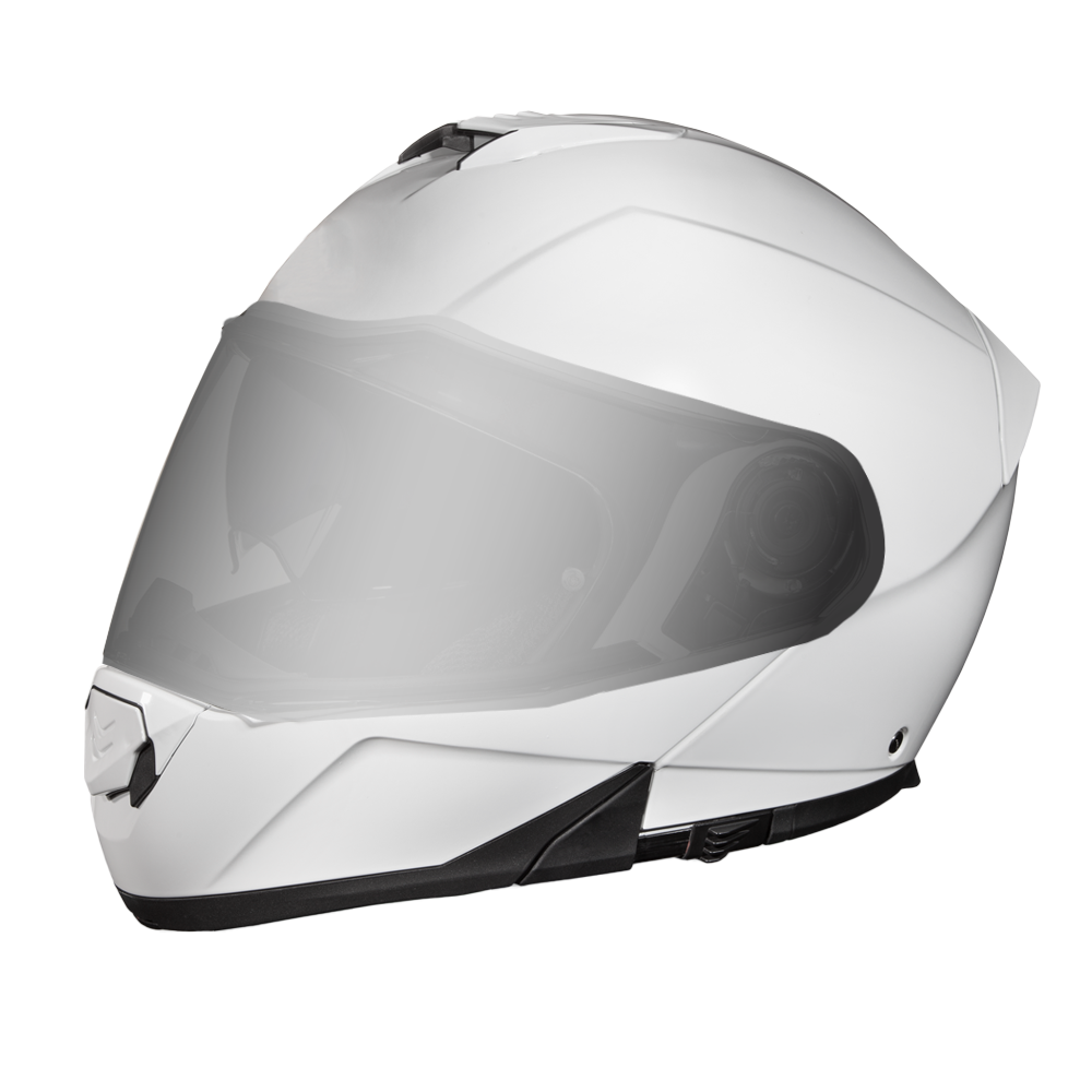 Daytona Glide Modular Motorcycle Helmet - DOT Approved, Bluetooth Ready, Dual Visor, Men/Women/Youth - Hi-Gloss White - Image 9