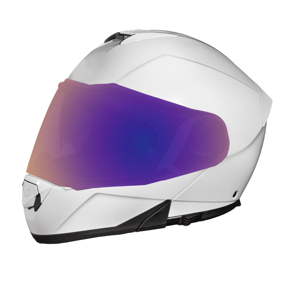Daytona Glide Modular Motorcycle Helmet - DOT Approved, Bluetooth Ready, Dual Visor, Men/Women/Youth - Hi-Gloss White - Image 10