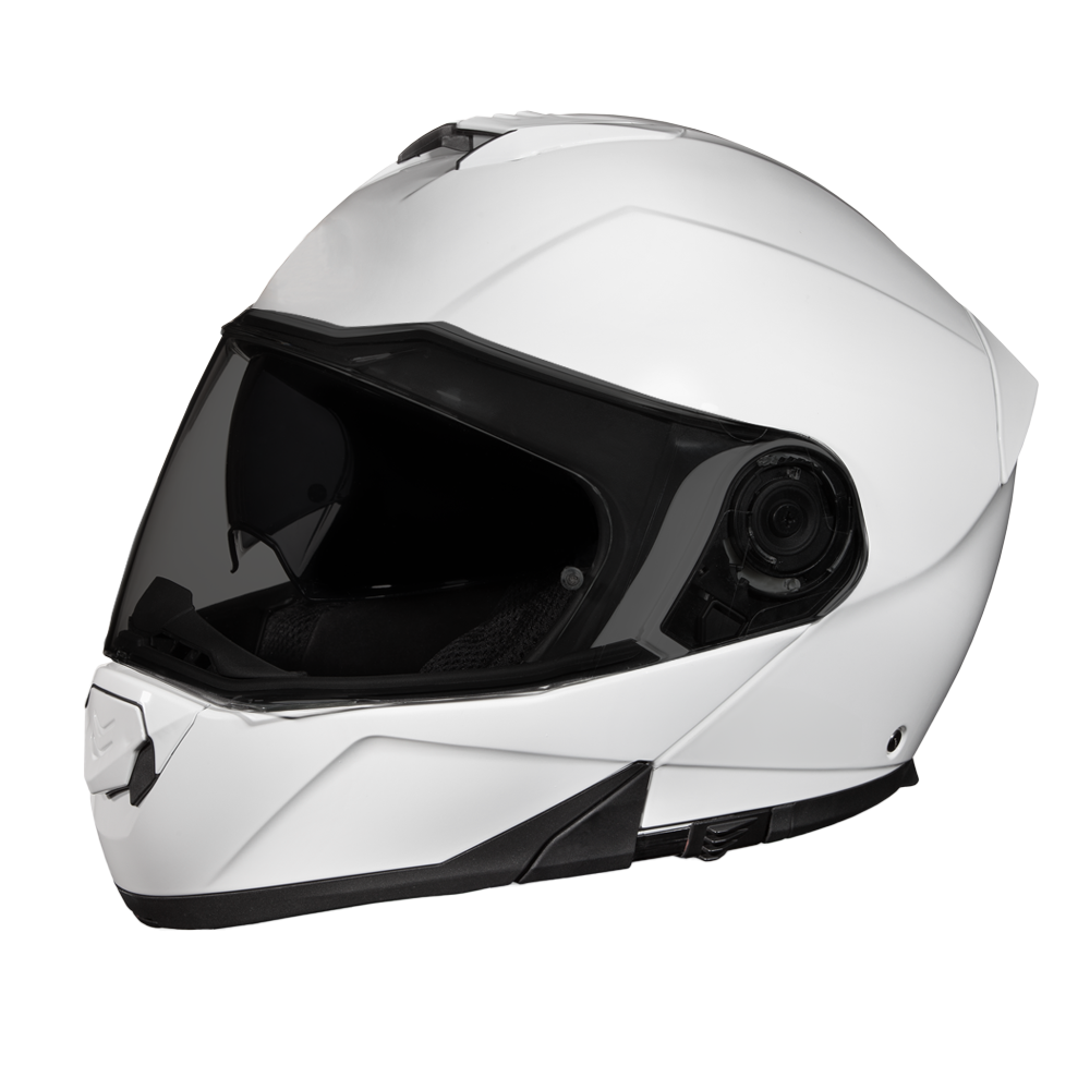 Daytona Glide Modular Motorcycle Helmet - DOT Approved, Bluetooth Ready, Dual Visor, Men/Women/Youth - Hi-Gloss White - Image 8