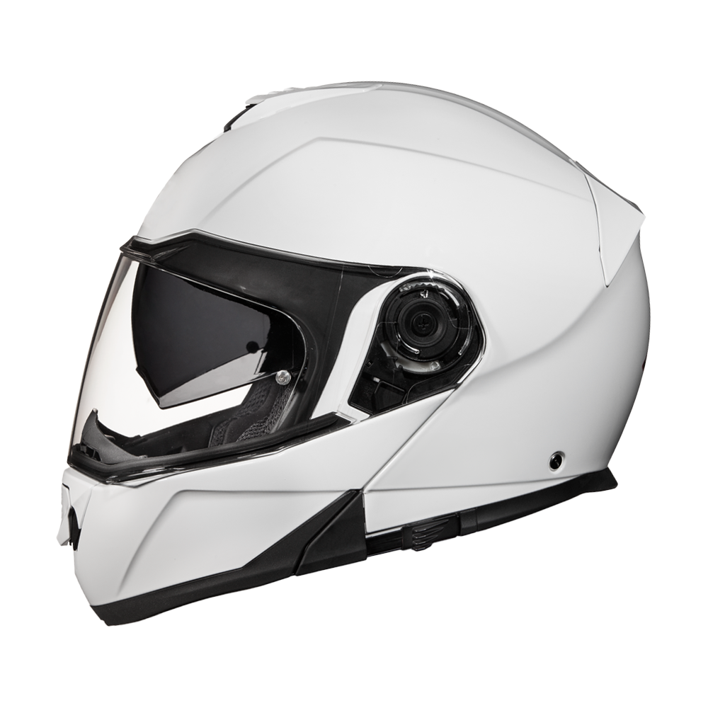 Daytona Glide Modular Motorcycle Helmet - DOT Approved, Bluetooth Ready, Dual Visor, Men/Women/Youth - Hi-Gloss White - Image 2