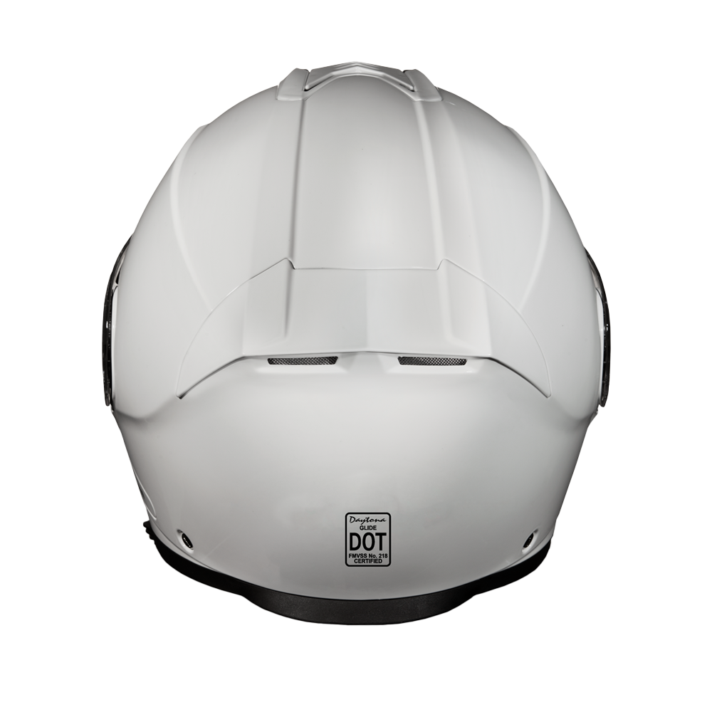 Daytona Glide Modular Motorcycle Helmet - DOT Approved, Bluetooth Ready, Dual Visor, Men/Women/Youth - Hi-Gloss White - Image 3