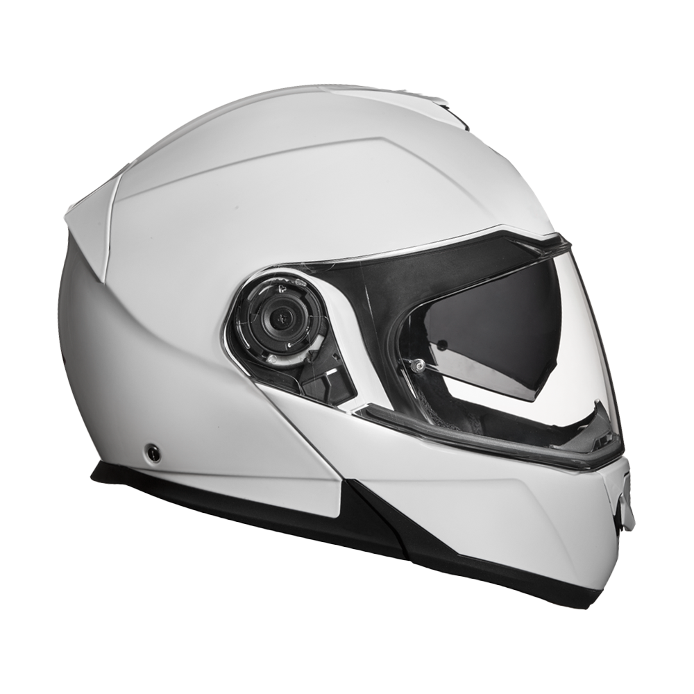 Daytona Glide Modular Motorcycle Helmet - DOT Approved, Bluetooth Ready, Dual Visor, Men/Women/Youth - Hi-Gloss White - Image 4