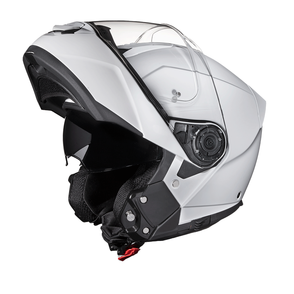 Daytona Glide Modular Motorcycle Helmet - DOT Approved, Bluetooth Ready, Dual Visor, Men/Women/Youth - Hi-Gloss White - Image 7