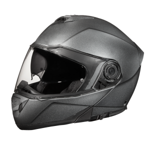 Daytona Glide Modular Motorcycle Helmet - DOT Approved, Bluetooth Ready, Dual Visor, Men/Women/Youth - Gun Metal Grey Metallic