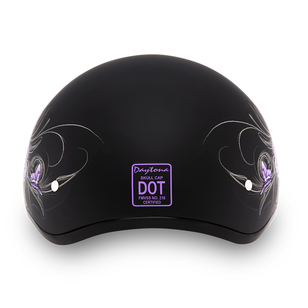 DOT Approved Daytona Motorcycle Half Face Helmet - Skull Cap Graphics for Men & Women, Scooters, ATVs, UTVs & Choppers - W/ Wild At Heart - Image 3