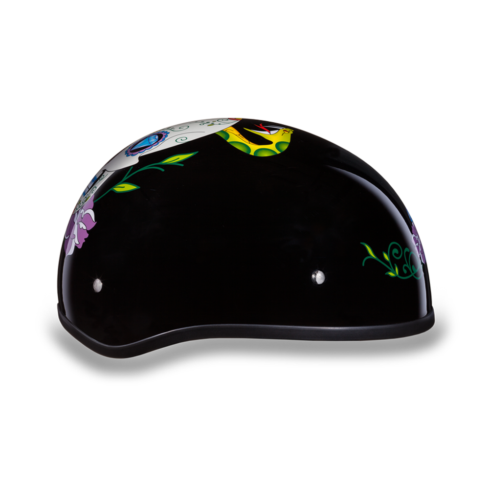 DOT Approved Daytona Motorcycle Half Face Helmet - Skull Cap Graphics for Men & Women, Scooters, ATVs, UTVs & Choppers - W/ Diamond Skull - Image 5