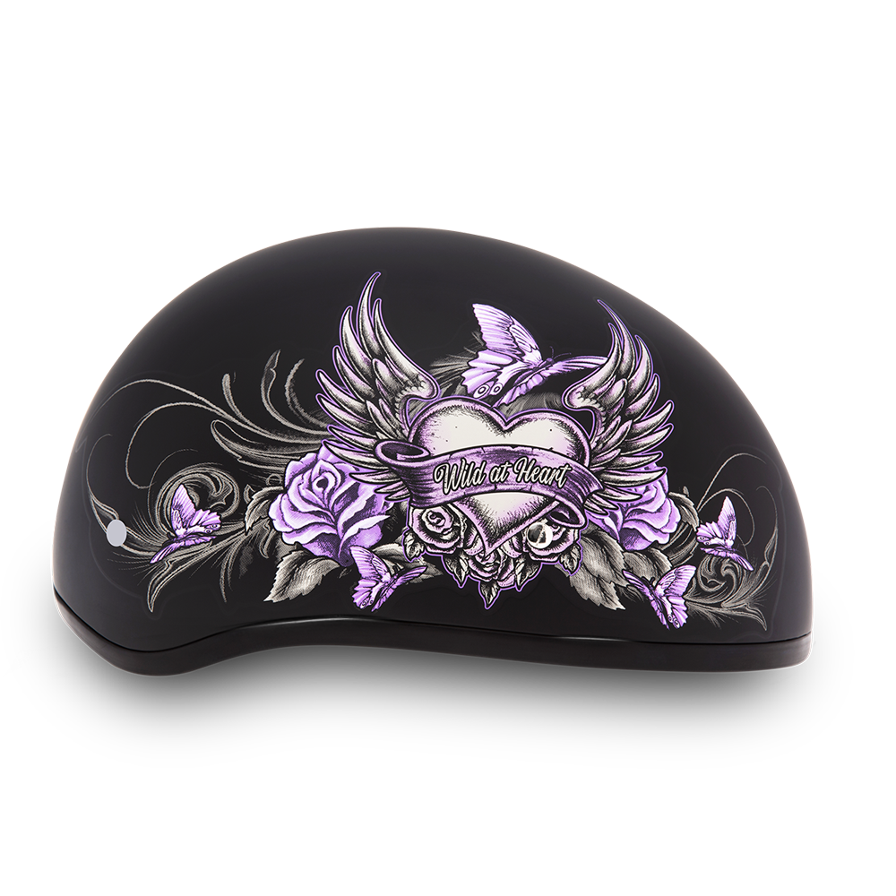 DOT Approved Daytona Motorcycle Half Face Helmet - Skull Cap Graphics for Men & Women, Scooters, ATVs, UTVs & Choppers - W/ Wild At Heart - Image 4