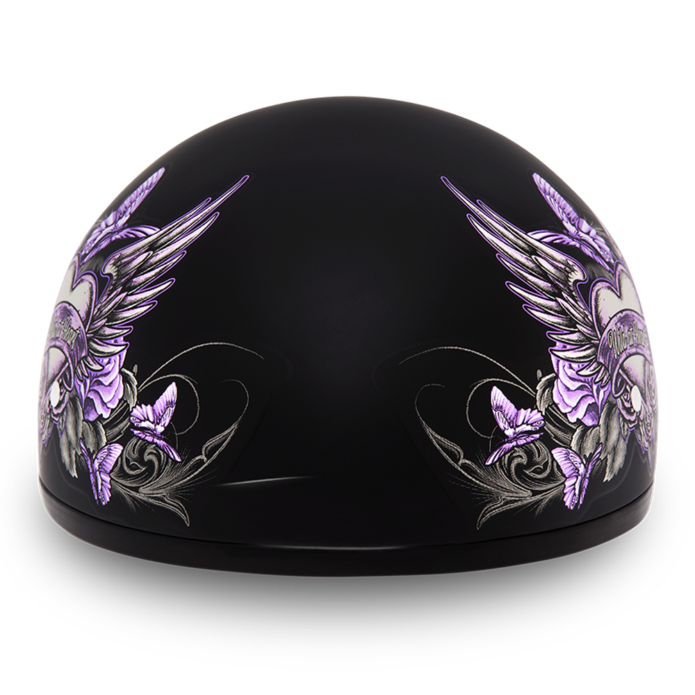 DOT Approved Daytona Motorcycle Half Face Helmet - Skull Cap Graphics for Men & Women, Scooters, ATVs, UTVs & Choppers - W/ Wild At Heart - Image 5