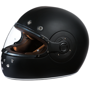DOT Daytona Retro Full Face Motorcycle Helmet: Vintage Style for Men, Women, & Youth - Dull Black W/ Dull Black Accents
