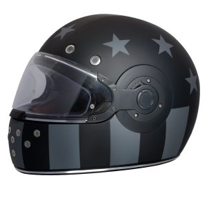 DOT Daytona Retro Full Face Motorcycle Helmet: Vintage Style for Men, Women, & Youth - W/ Captain America Stealth