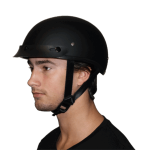 DOT Approved Daytona Skull Cap Half Shell Motorcycle Helmet - Beanie Style for Motorcycles, Cruisers, Scooters, and Mopeds - Dull Black