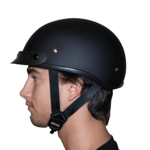 DOT Approved Daytona Skull Cap Half Shell Motorcycle Helmet - Beanie Style for Motorcycles, Cruisers, Scooters, and Mopeds - Dull Black