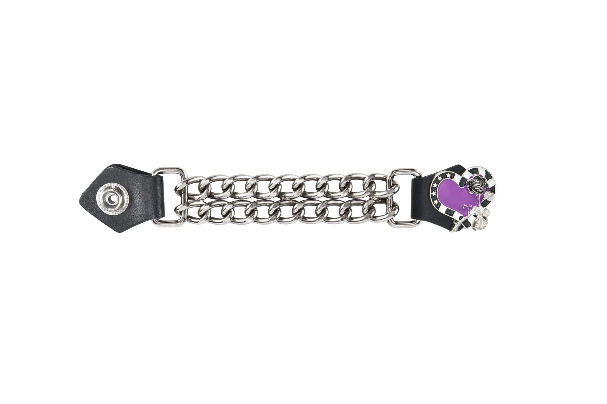 Heart Rose Purp Chrome Vest Extender