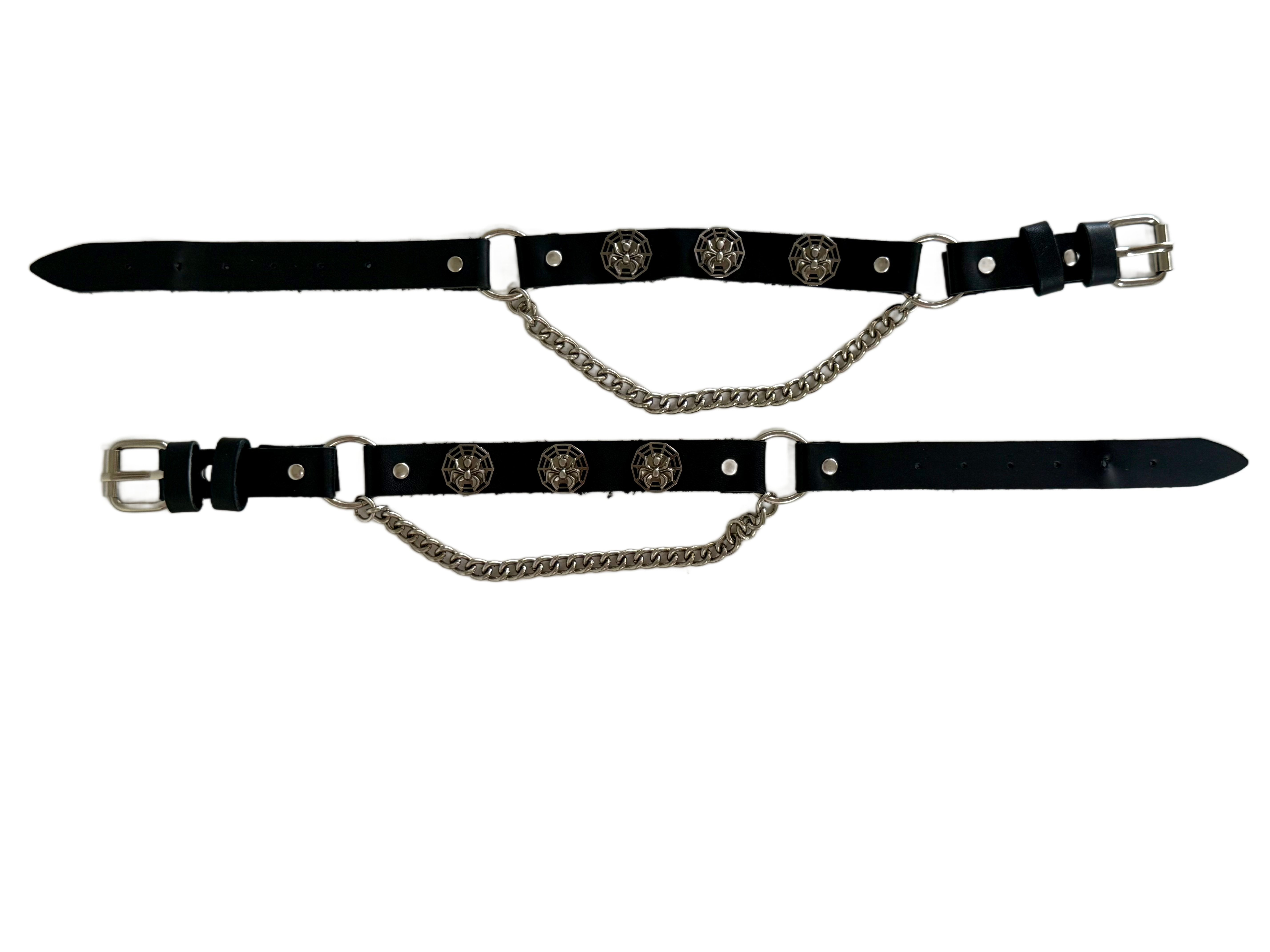 Womens Black Belt with Flowers