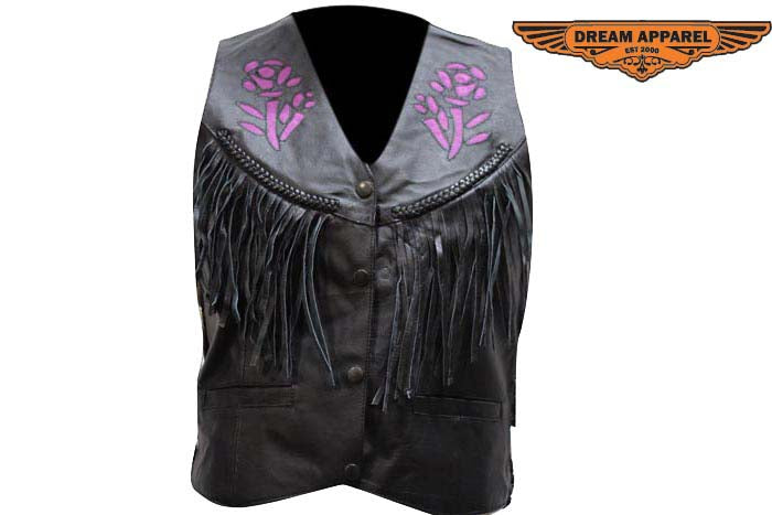 Women Purple Rose Inlay Vest