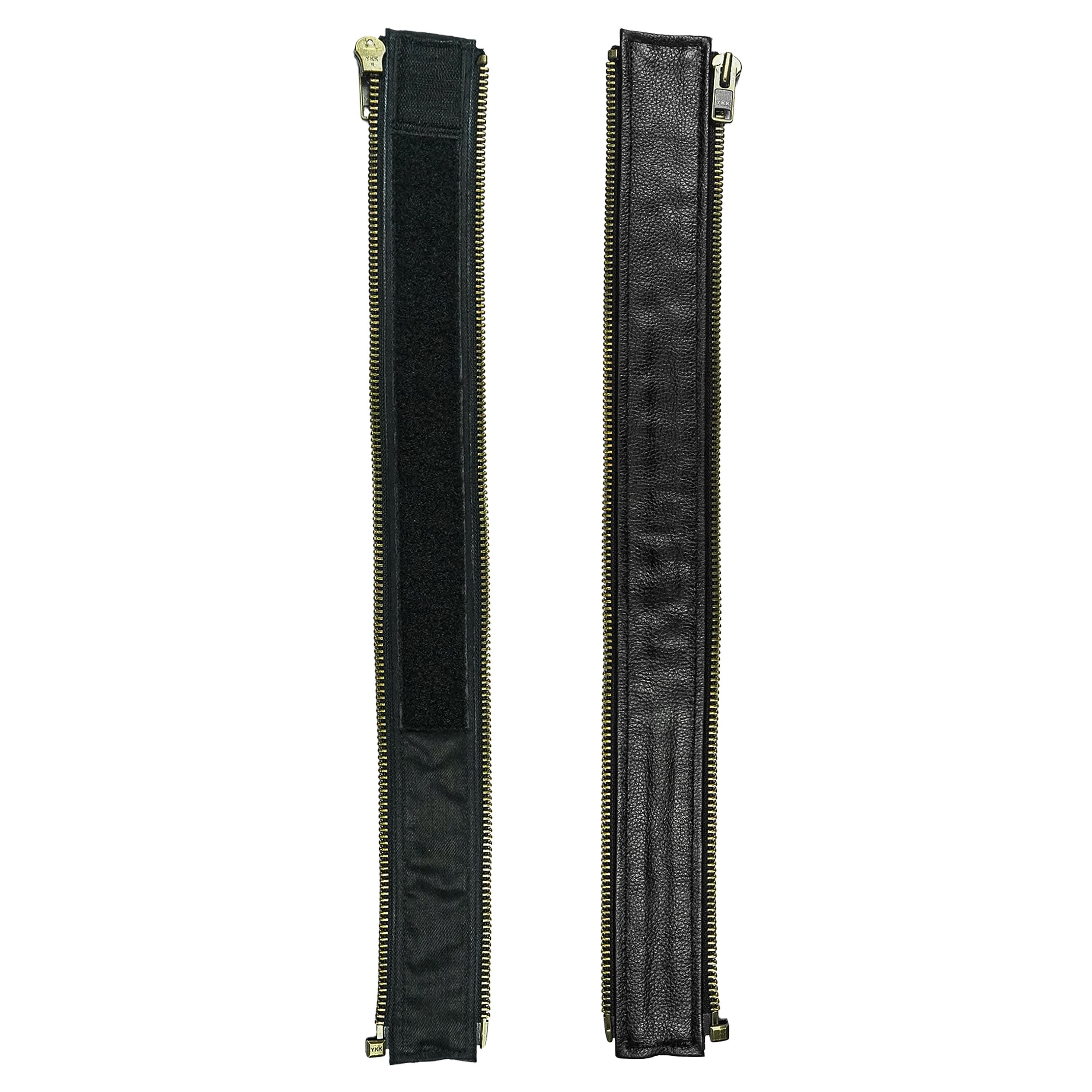 VXP54 Men's Black Universal Vest Expander Panel with Antique Zip (Single Piece)