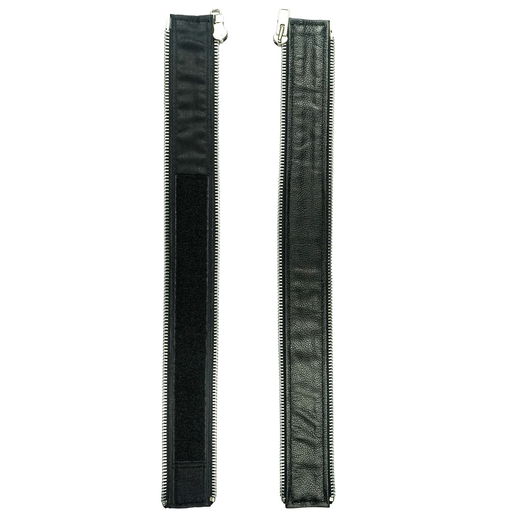 VXP51 Men's Black Universal Vest Expander Panel with Silver Aluminum Zip (Single Piece)